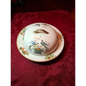 Vintage Johnson Brothers England Bird of Paradise Ironstone Cheese Butter Dish